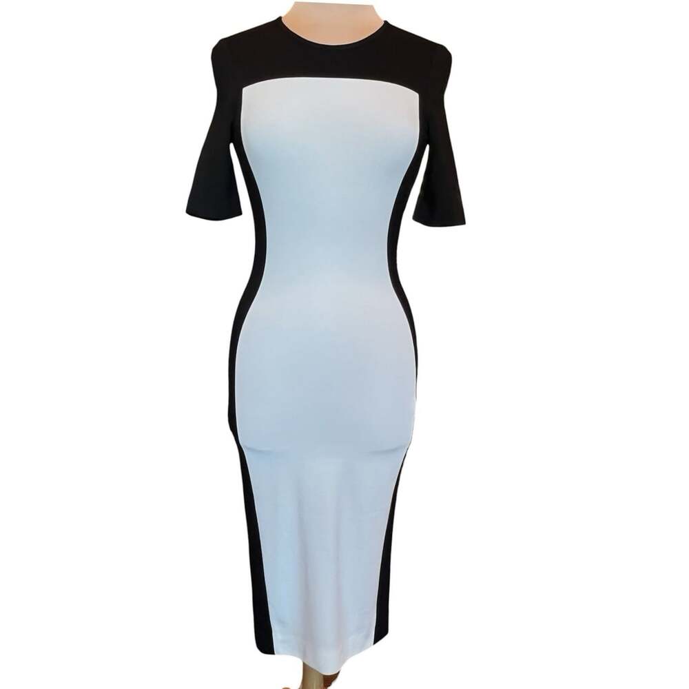 NWT Stella McCartney Colorblock Miracle Sheath Dress Black White Size 42 US 6 8
